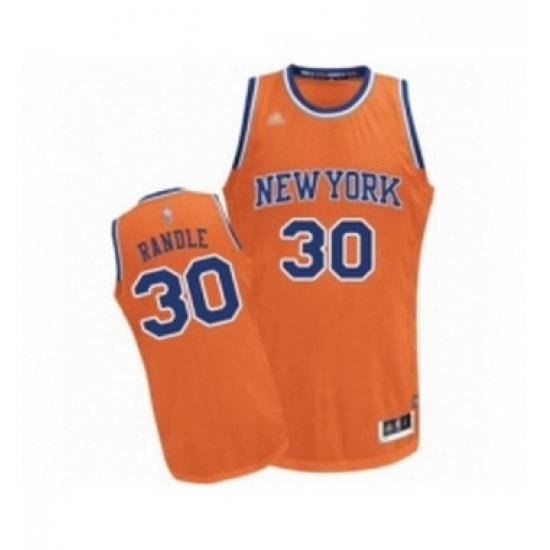 Womens New York Knicks 30 Julius Randle Authentic Orange Alternate Basketball Jersey