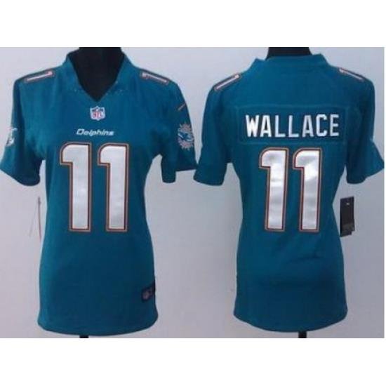 Women Nike Miami Dolphins 11 Mike Wallace Green Limited NFL Jerseys New Style