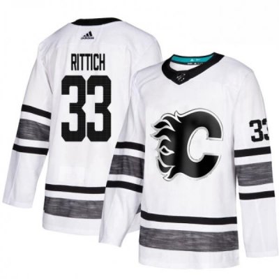 Mens Adidas Calgary Flames 33 David Rittich White 2019 All Star Game Parley Authentic Stitched NHL Jersey