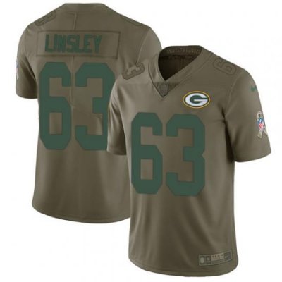 Nike Packers #63 Corey Linsley Olive Mens Stitched NFL Limited 2017 Salute To Service Jersey