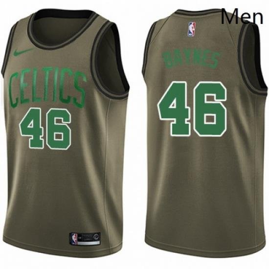 Mens Nike Boston Celtics 46 Aron Baynes Swingman Green Salute to Service NBA Jersey