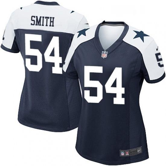 Womens Nike Dallas CoWboys 54 Jaylon Smith Game Navy Blue ThroWback Alternate NFL Jersey