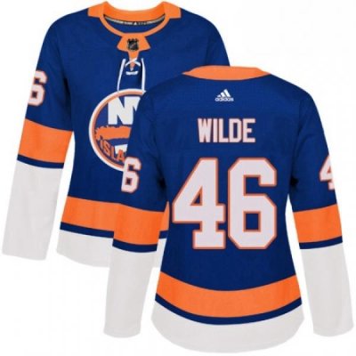 Womens Adidas New York Islanders 46 Bode Wilde Premier Royal Blue Home NHL Jersey