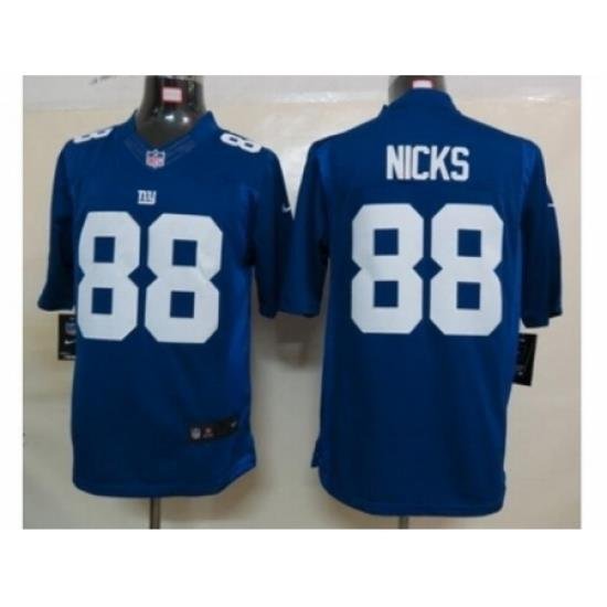 Nike NeW York Giants 88 Hakeem Nicks Blue Limited NFL Jersey