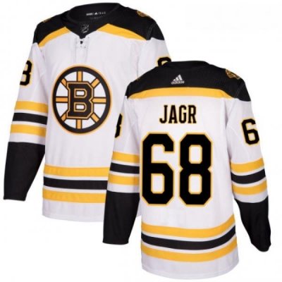 Womens Adidas Boston Bruins 68 Jaromir Jagr Authentic White Away NHL Jersey