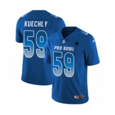 Mens Nike Carolina Panthers 59 Luke Kuechly Limited Royal Blue NFC 2019 Pro BoWl NFL Jersey