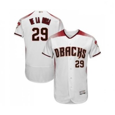 Mens Arizona Diamondbacks 29 Jorge De La Rosa White Home Authentic Collection Flex Base Baseball Jersey