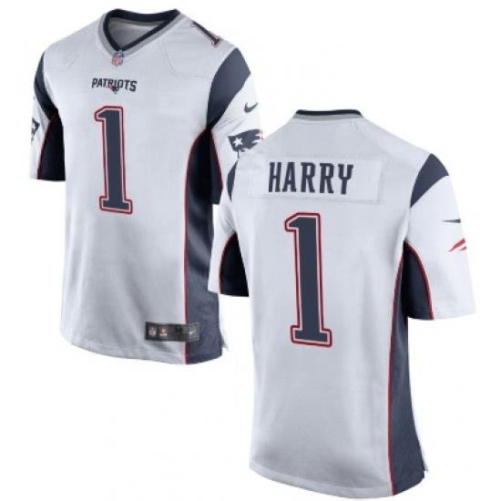 New England Patriots 1 NKeal Harry Nike Limited White Jersey