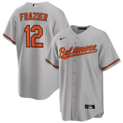 Men Baltimore Orioles 12 Adam Frazier Grey Cool Base Stitched Jersey