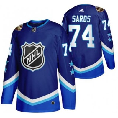 Men Nashville Predators 74 Juuse Saros 2022 All Star Blue Stitched Jersey