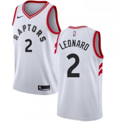 Mens Nike Toronto Raptors 2 Kawhi Leonard Swingman White NBA Jersey Association Edition