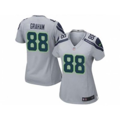 Women Nike Seattle SeahaWks 88 Jimmy Graham Grey NFL Jersey