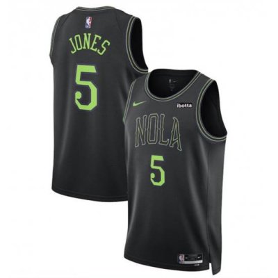 Men New Orleans Pelicans 5 Herbert Jones Black 2023 24 City Edition Stitched Basketball Jersey