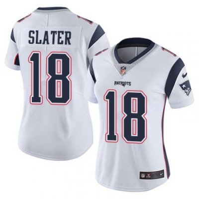 Nike Patriots #18 Matt Slater White Womens Stitched NFL Vapor Untouchable Limited Jersey