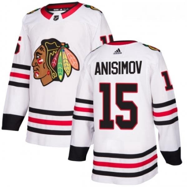 Womens Adidas Chicago Blackhawks 15 Artem Anisimov Authentic White Away NHL Jersey