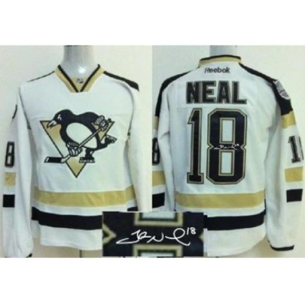 Pittsburgh Penguins 18 James Neal White 2014 Stadium Series Signed Jerseys