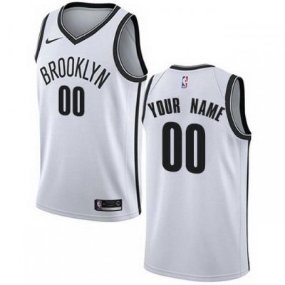 Men Women Youth Toddler All Size Nike Brooklyn Nets Customized Authentic White NBA Association Edition Jersey