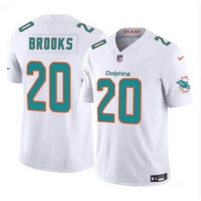 Men Miami Dolphins 20 Jordyn Brooks White 2024 F U S E Vapor Limited Stitched Football Jersey