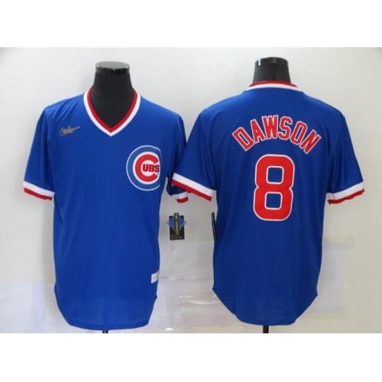 Cubs 8 Andre DaWson Royal Nike ThroWback Jersey