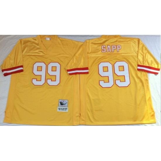 Buccaneers 99 Warren Sapp Yellow Throwback Jersey