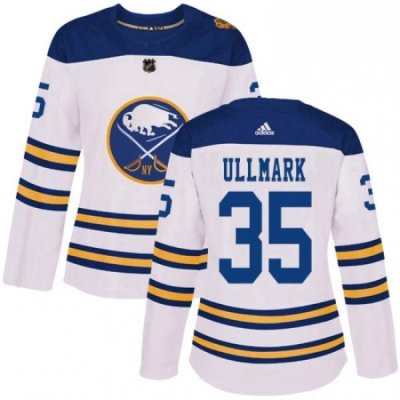 Womens Adidas Buffalo Sabres 35 Linus Ullmark Authentic White 2018 Winter Classic NHL Jersey