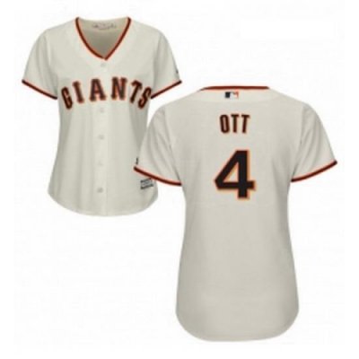 Womens Majestic San Francisco Giants 4 Mel Ott Replica Cream Home Cool Base MLB Jersey