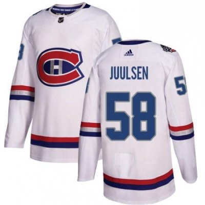 Mens Adidas Montreal Canadiens 58 Noah Juulsen Authentic White 2017 100 Classic NHL Jersey