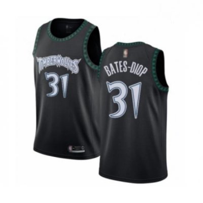 Mens Minnesota Timberwolves 31 Keita Bates Diop Authentic Black Hardwood Classics Jersey