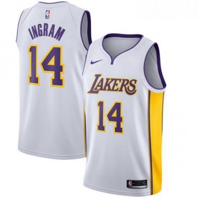 Youth Nike Los Angeles Lakers 14 Brandon Ingram Authentic White NBA Jersey Association Edition