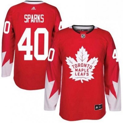 Mens Adidas Toronto Maple Leafs 40 Garret Sparks Authentic Red Alternate NHL Jersey