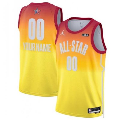 Men 2023 All Star Active Player Custom Orange Game Swingman Stitched Basketball Jersey