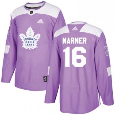 Youth Adidas Toronto Maple Leafs 16 Mitchell Marner Authentic Purple Fights Cancer Practice NHL Jersey