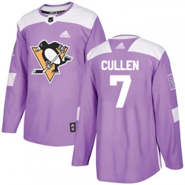 Youth Adidas Pittsburgh Penguins 7 Matt Cullen Authentic Purple Fights Cancer Practice NHL Jersey