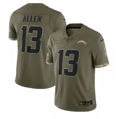 Men Los Angeles Chargers 13 Keenan Allen Olive 2022 Salute To Service Limited Stitched Jersey