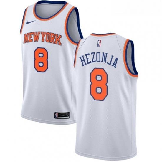 Youth Nike New York Knicks 8 Mario Hezonja Swingman White NBA Jersey Association Edition