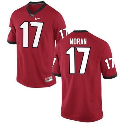 Men Georgia Bulldogs #17 Josh Moran College Football Jerseys-Red