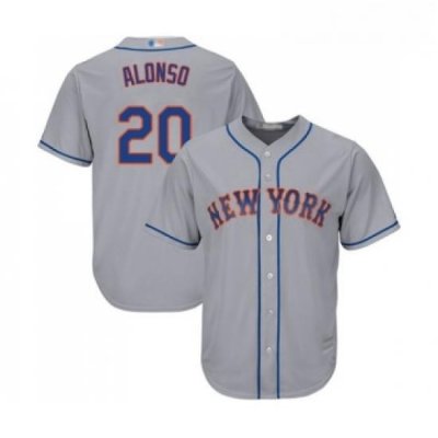 Youth New York Mets 20 Pete Alonso Authentic Grey Road Cool Base Baseball Jersey