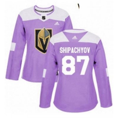 Womens Adidas Vegas Golden Knights 87 Vadim Shipachyov Authentic Purple Fights Cancer Practice NHL Jersey