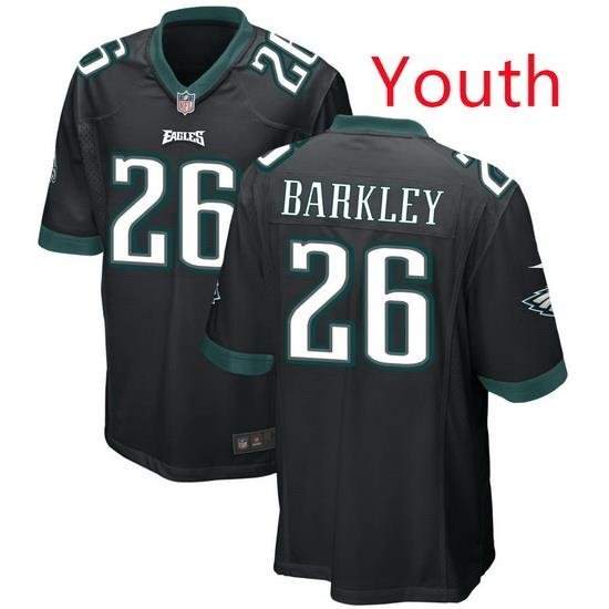 Youth Philadelphia Eagles 26 SAQUON BARKLEY Black Limited Stitched Football Jersey