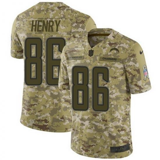 Nike Chargers #86 Hunter Henry Camo Mens Stitched NFL Limited 2018 Salute To Service Jersey