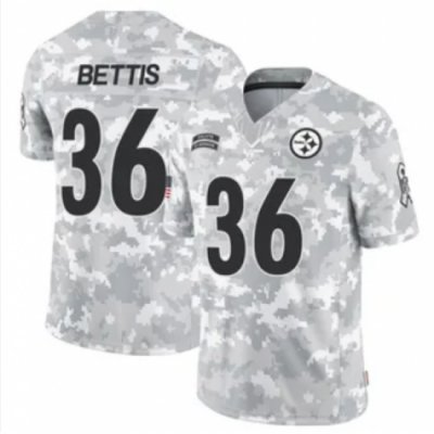 Men Pittsburgh Steelers 36 Jerome Bettis 2024 Arctic Camo Salute To Service Limited Stitched Football Jersey