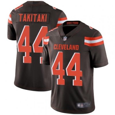 Browns 44 Sione Takitaki Brown Team Color Men Stitched Football Vapor Untouchable Limited Jersey