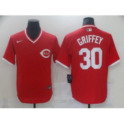 Men Nike Cincinati Reds Ken Griffey Jr 30 Red Cool Base Stitched Pullover MLB Jersey