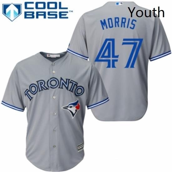 Youth Majestic Toronto Blue Jays 47 Jack Morris Replica Grey Road MLB Jersey