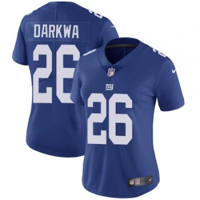 Nike Giants #26 Orleans Darkwa Royal Blue Team Color Womens Stitched NFL Vapor Untouchable Limited Jersey