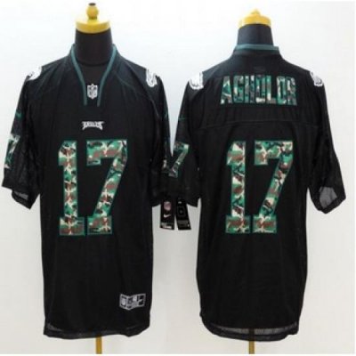 New Philadelphia Eagles #17 Nelson Agholor Black Mens Stitched NFL Elite Camo Fashion Jersey