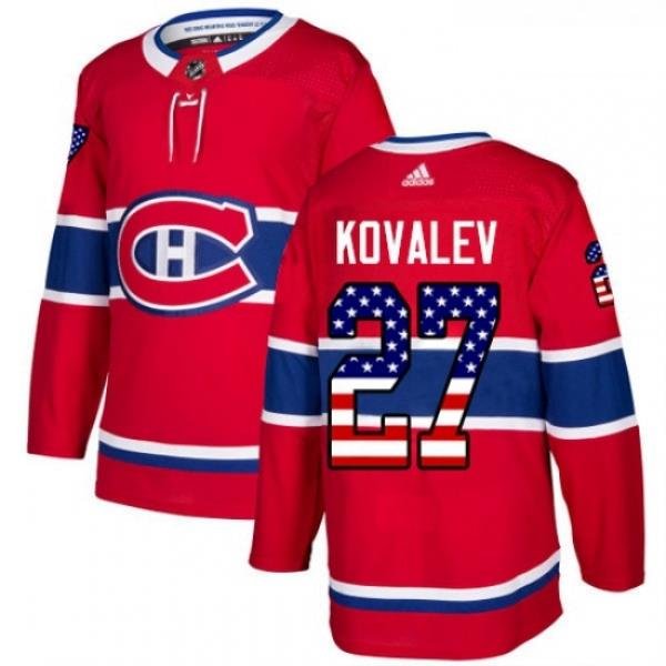 Youth Adidas Montreal Canadiens 27 Alexei Kovalev Authentic Red USA Flag Fashion NHL Jersey