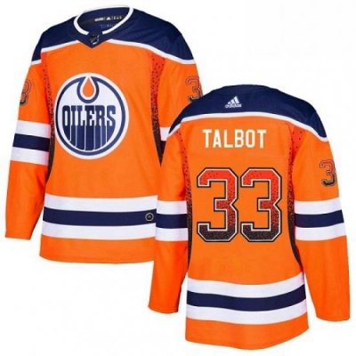 Mens Adidas Edmonton Oilers 33 Cam Talbot Authentic Orange Drift Fashion NHL Jersey