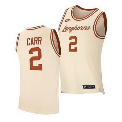 Texas Longhorns Marcus Carr White Retro 2021 Top Transfers Jersey