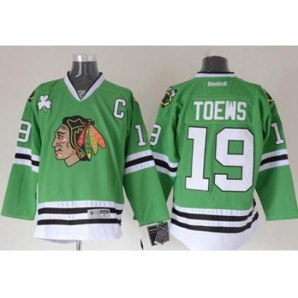 Chicago Blackhawks #19 Jonathan Toews Green Stitched NHL Jersey